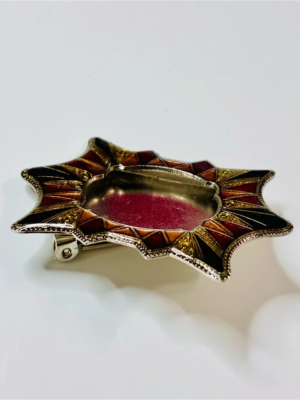 Gold Tone Victorian Inspired Photo Frame Brooch - Elegant Women's Jewelry